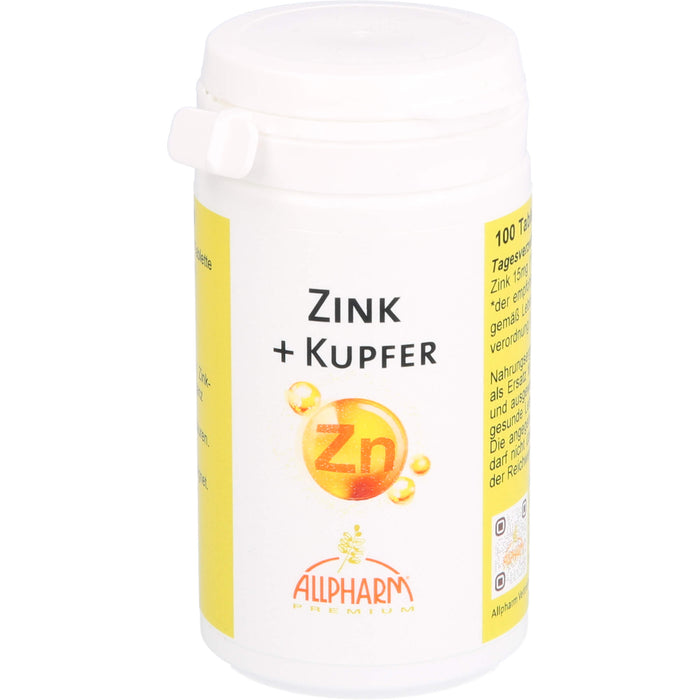 ALLPHARM Zink + Kupfer Tabletten, 100 St. Tabletten