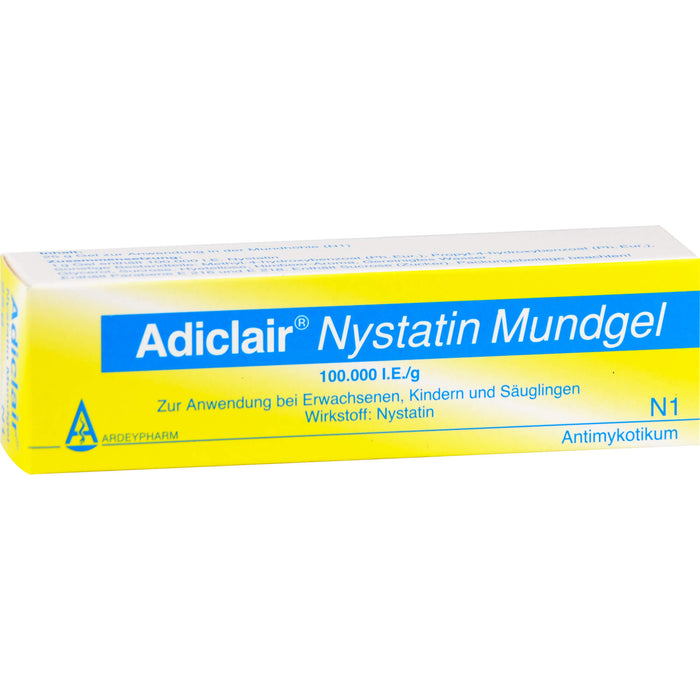 Adiclair Nystatin Mundgel zur Behandlung von Pilzerkrankungen der Mundhöhle, 25 g Gel