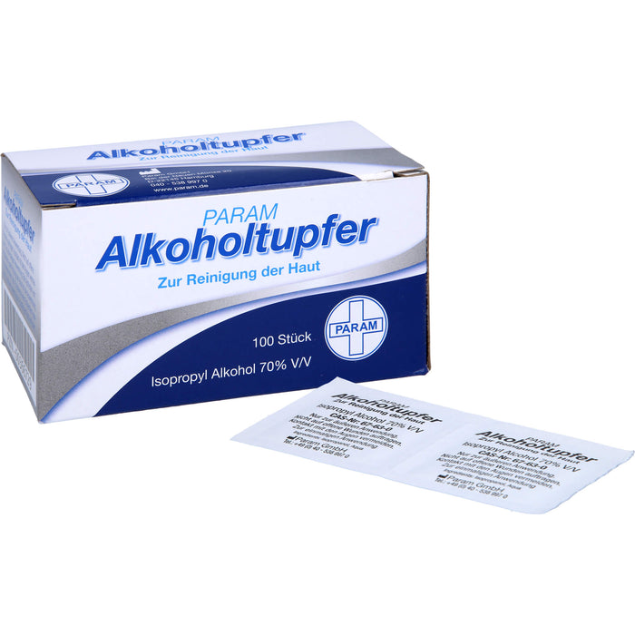 PARAM Alkoholtupfer zur Reinigung der Haut, 100 St. Tupfer