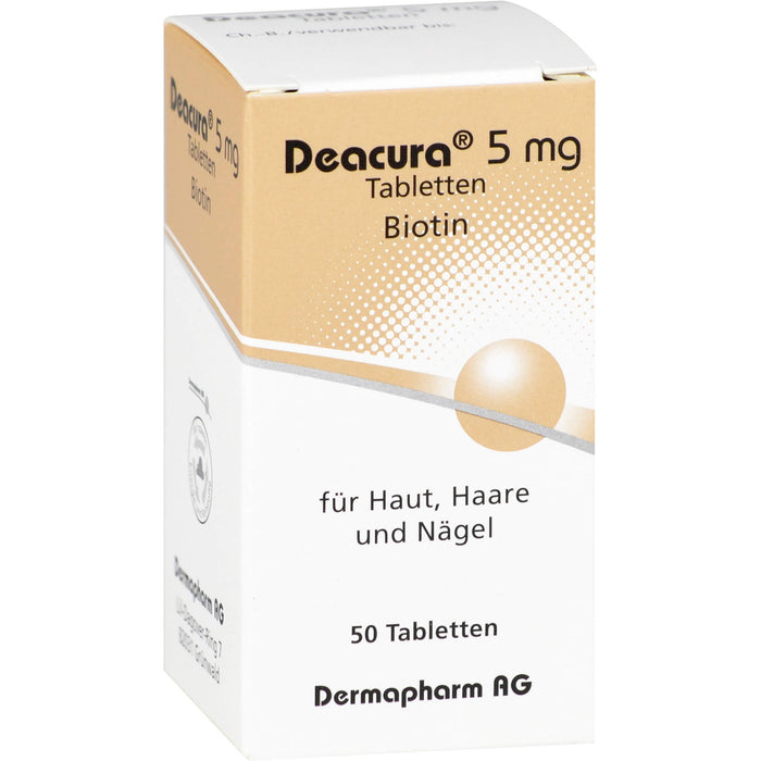 DEACURA 5 mg Tabletten für Haut, Haare und Nägel, 50 St. Tabletten