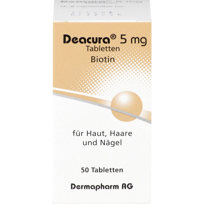 DEACURA 5 mg Tabletten für Haut, Haare und Nägel, 50 St. Tabletten