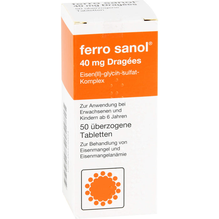 ferro sanol Dragées überzogene Tabletten zur Behandlung von Eisenmangel und Eisenmangelanämie, 50 St. Tabletten
