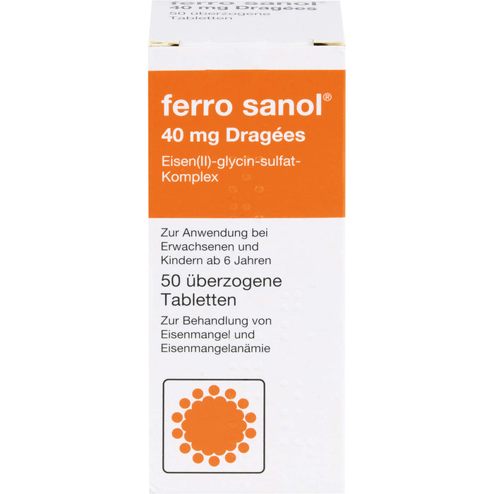ferro sanol Dragées überzogene Tabletten zur Behandlung von Eisenmangel und Eisenmangelanämie, 50 St. Tabletten