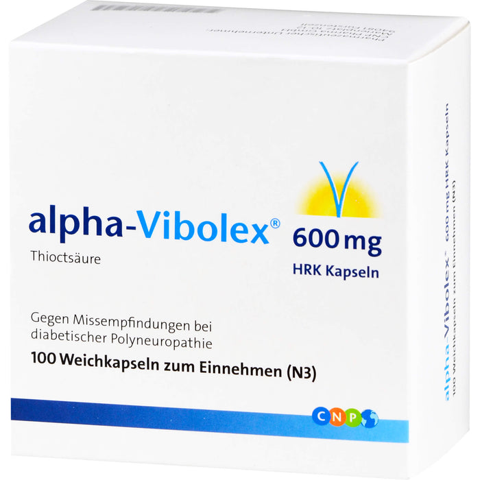alpha-Vibolex 600 mg HRK Kapseln gegen MIssempfindungen bei diabetischer Polyneuropathie, 100 St. Kapseln