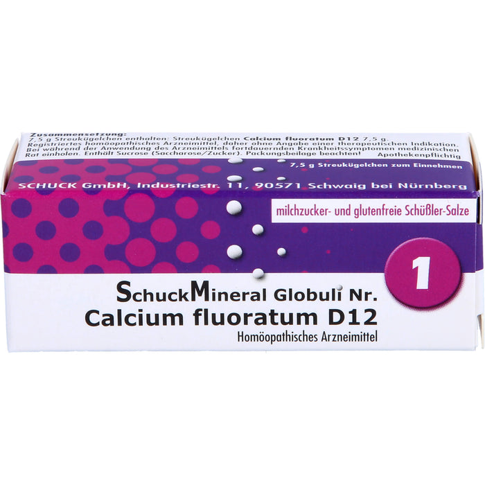 SchuckMineral Globuli Nr. 1 Calcium fluoratum D 12, 7.5 g Globuli