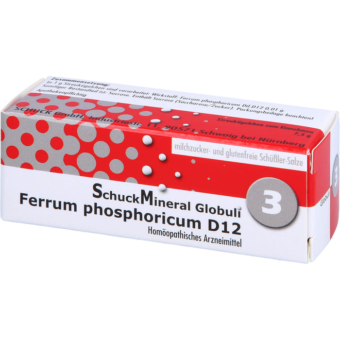 SchuckMineral Globuli Nr. 3 Ferrum phosphoricum D 12, 7.5 g Globuli