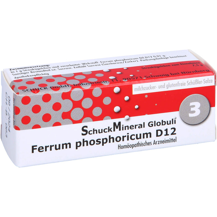 SchuckMineral Globuli Nr. 3 Ferrum phosphoricum D 12, 7.5 g Globuli