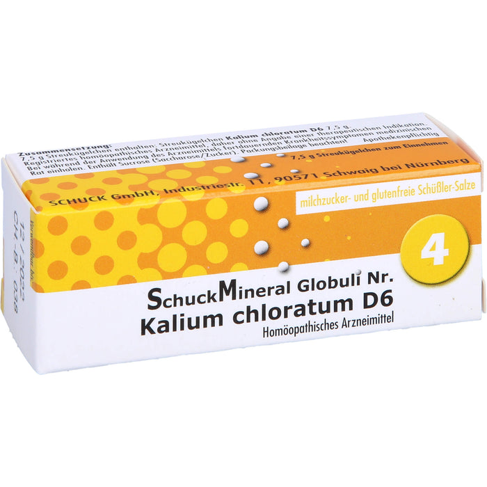 Schuckmineral Globuli 4 Kalium chloratum D6, 7.5 g GLO