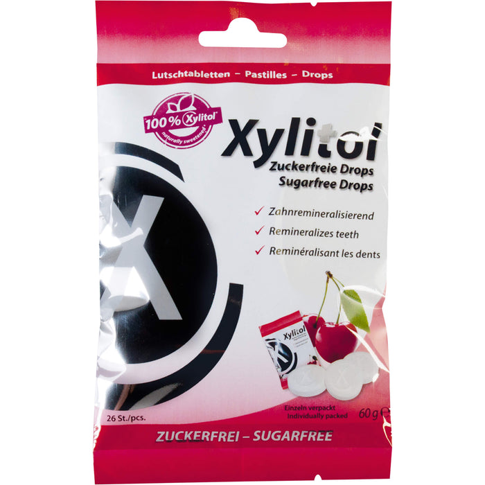 Xylitol miradent zuckerfreie Drops Cherry, 60 g Bonbons