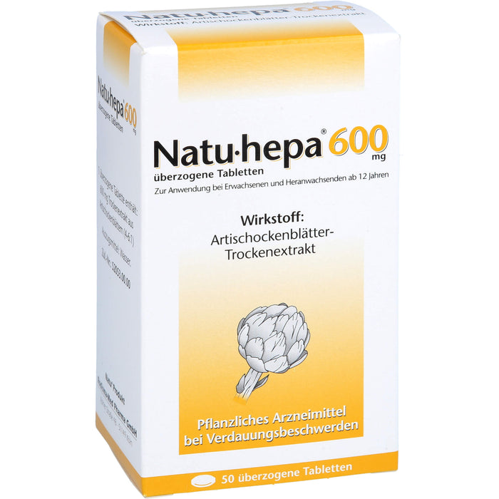 Natu-hepa 600 mg Tabletten bei Verdauungsbeschwerden, 50 St. Tabletten