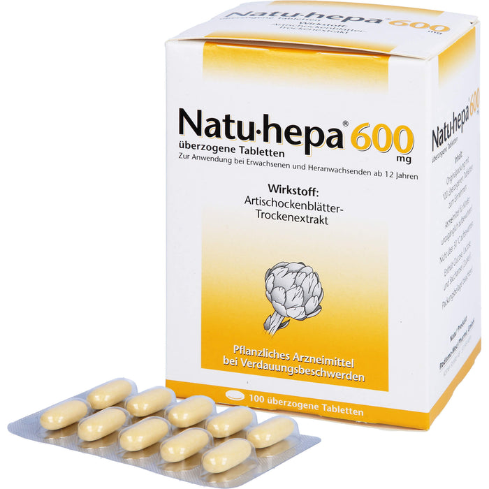 Natu-hepa 600 mg Tabletten bei Verdauungsbeschwerden, 100 St. Tabletten