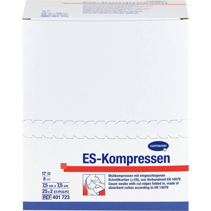 ES-KOMPRESSEN steril 7,5x7,5cm 8f, 25X2 St KOM
