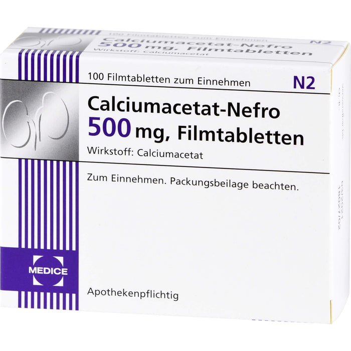 Calciumacetat-Nefro 500 mg, Filmtabletten, 100 St. Tabletten