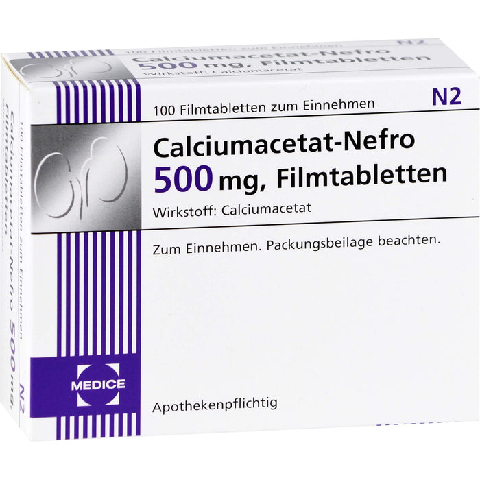 Calciumacetat-Nefro 500 mg, Filmtabletten, 100 St. Tabletten
