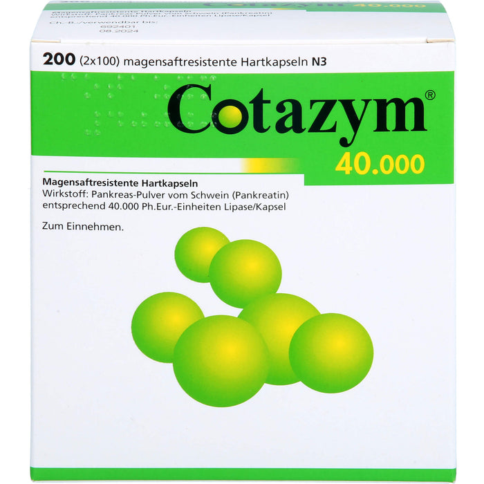 Cotazym 40.000, Magensaftresistente Hartkapseln, 200 St KMR