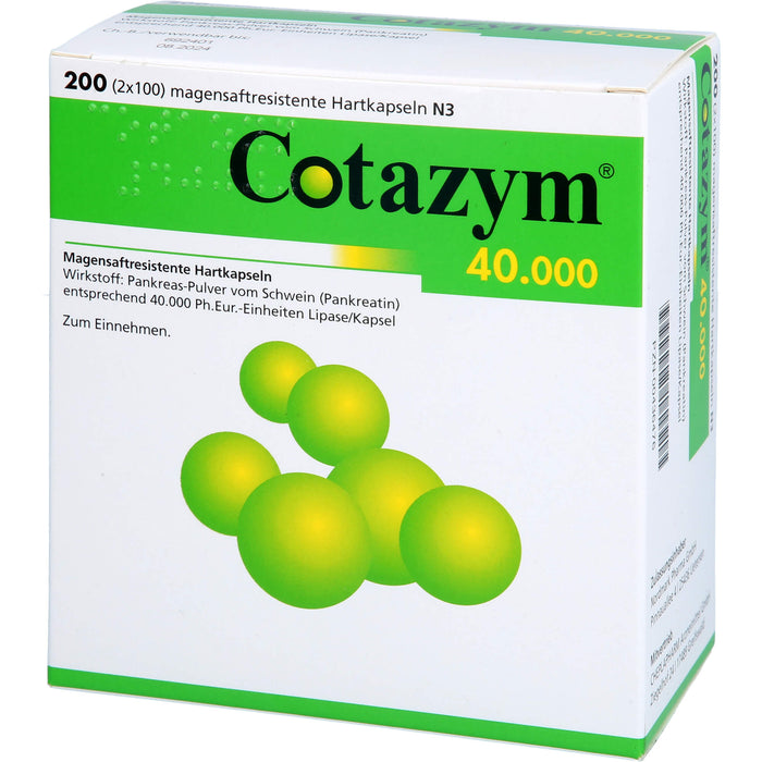 Cotazym 40.000, Magensaftresistente Hartkapseln, 200 St KMR