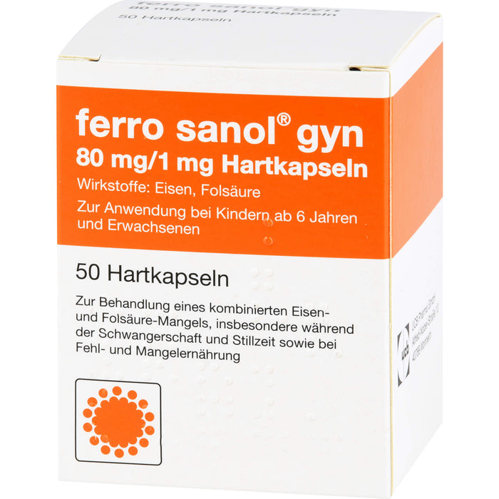 ferro sanol gyn 80 mg/1 mg Hartkapseln zur Behandlung eines kombinierten Eisen- und Folsäure-mangels, 50 St. Kapseln