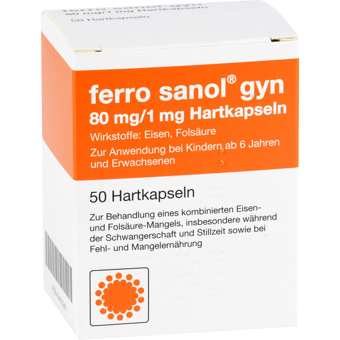 ferro sanol gyn 80 mg/1 mg Hartkapseln zur Behandlung eines kombinierten Eisen- und Folsäure-mangels, 50 St. Kapseln