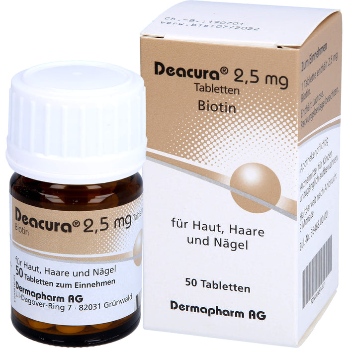 Deacura 2,5 mg Tabletten für Haut, Haare und Nägel, 50 St. Tabletten