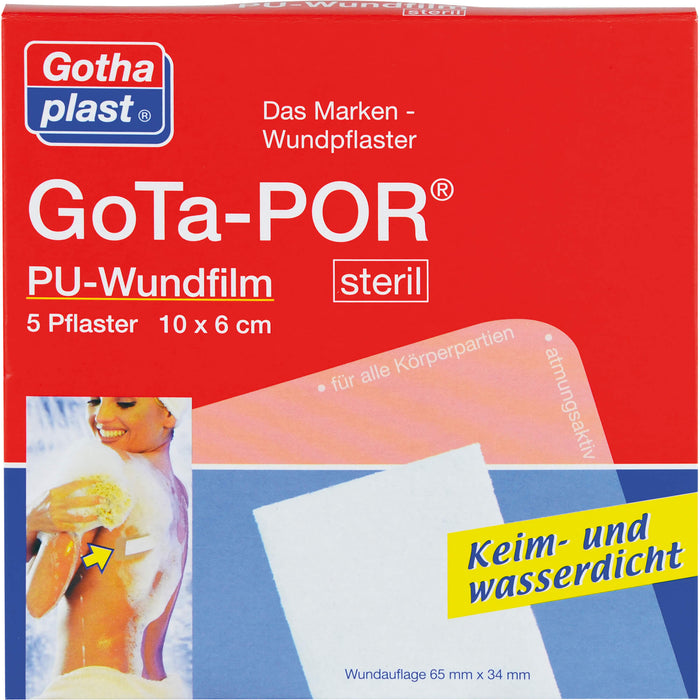 Gota-POR PU Wundfilm 10x6cm steril, 5 St. Pflaster