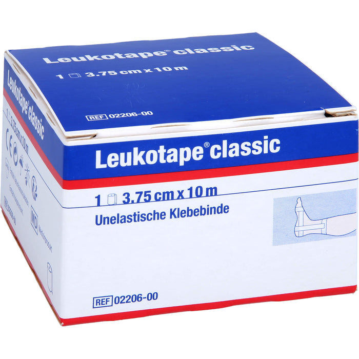 Leukotape classic 3,75 cm x 10 m weiß unelastische Klebebinde, 1 St. Wundauflagen