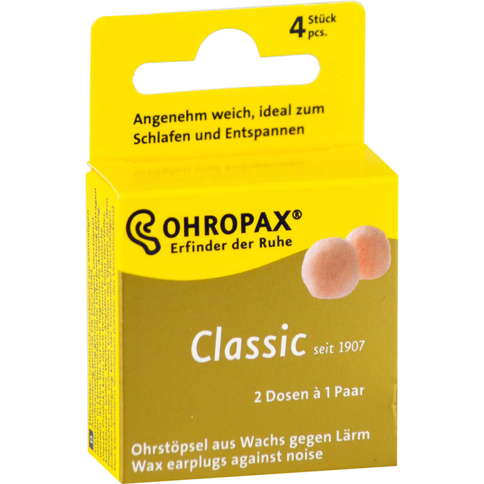 OHROPAX Classic Ohrstöpsel aus Wachs, 4 St. Ohrstöpsel