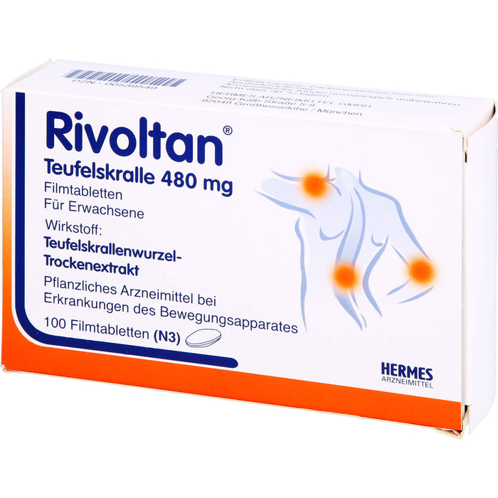 Rivoltan Teufelskralle 480 mg Filmtabletten bei Erkrankungen des Bewegungsapparates, 100 St. Tabletten