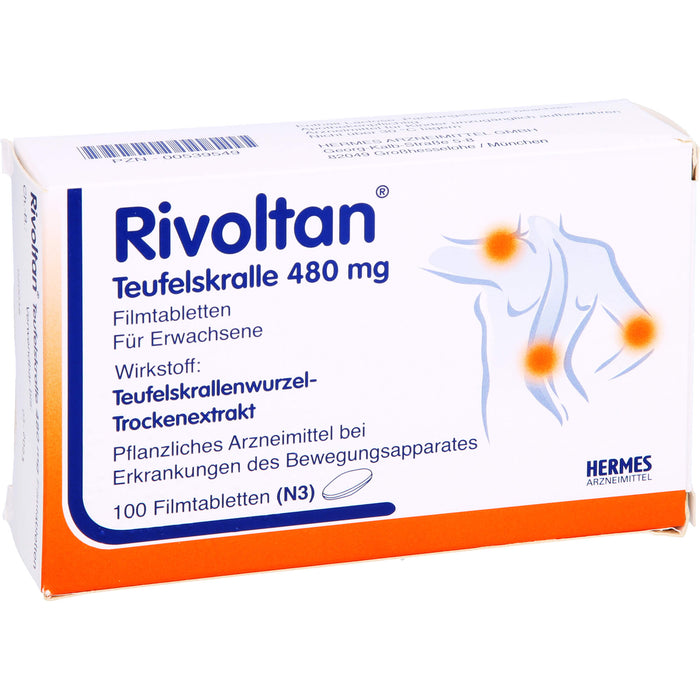 Rivoltan Teufelskralle 480 mg Filmtabletten bei Erkrankungen des Bewegungsapparates, 100 St. Tabletten