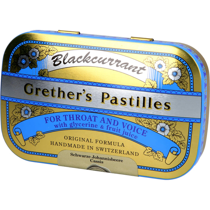 Grethers Blackcurrant Gold zuckerhaltige Pastillen, 60 g Pastillen