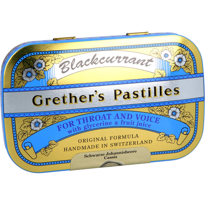 Grethers Blackcurrant Gold zuckerhaltige Pastillen, 60 g Pastillen