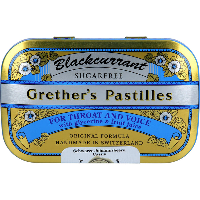 Grether's Pastilles Blackcurrant zuckerfrei, 60 g Pastillen