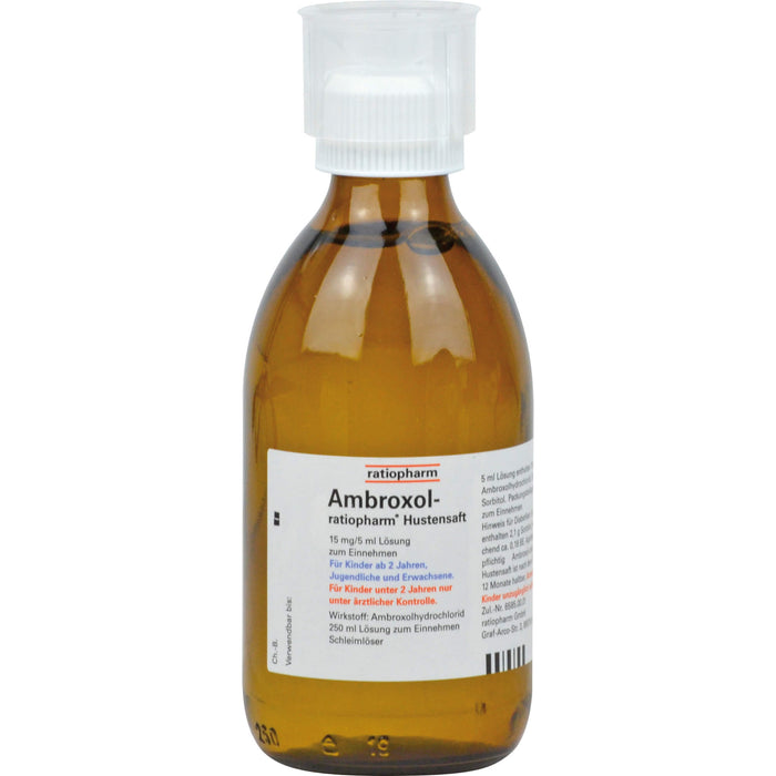 Ambroxol-ratiopharm Hustensaft Schleimlöser, 250 ml Lösung