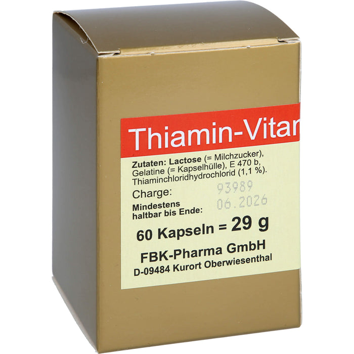 Thiamin Kapseln-Vitamin B1, 60 St KAP