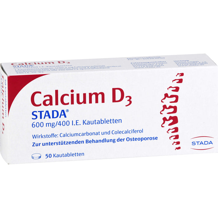 STADA Calcium D3 600 mg/400 I.E. Kautabletten, 50 St. Tabletten