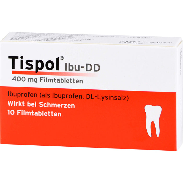 Tispol Ibu-DD Tabletten wirkt bei Schmerzen, 10 St. Tabletten