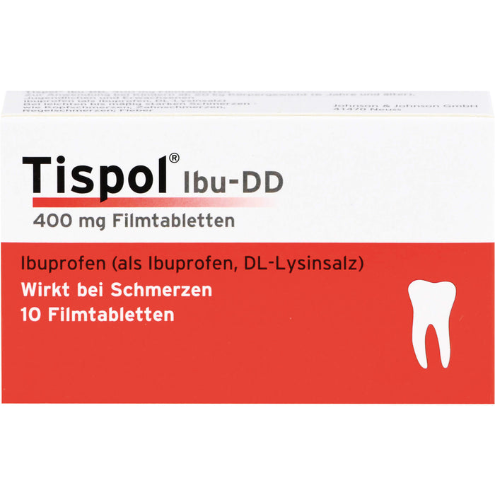 Tispol Ibu-DD Tabletten wirkt bei Schmerzen, 10 St. Tabletten