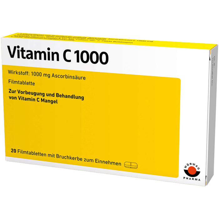 WÖRWAG Pharma Vitamin C 1000 Filmtabletten, 20 St. Tabletten