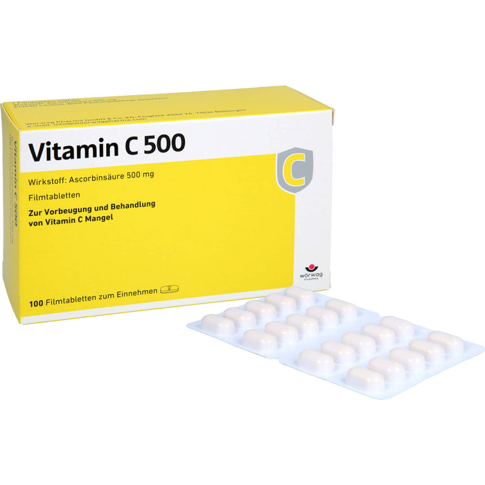 WÖRWAG Vitamin C 500 Filmtabletten, 100 St. Tabletten