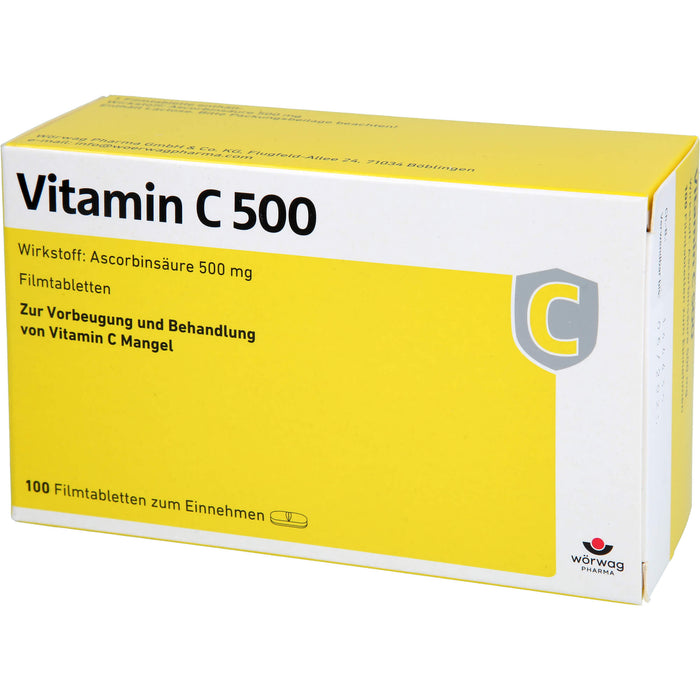 WÖRWAG Vitamin C 500 Filmtabletten, 100 St. Tabletten
