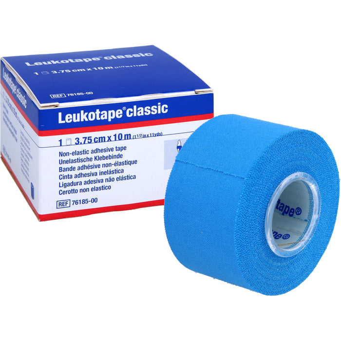 Leukotape Classic 3,75 cm x 10 m blau unelastische Klebebinde, 1 St. Packung