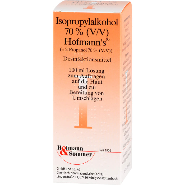 Isopropylalkohol 70% (V/V) Hofmann´s Desinfektionsmittel, 100 ml Lösung