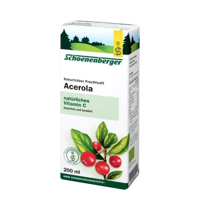 Schoenenberger Acerola mit natürlichem Vitamin C naturtrüber Fruchtsaft, 200 ml Lösung
