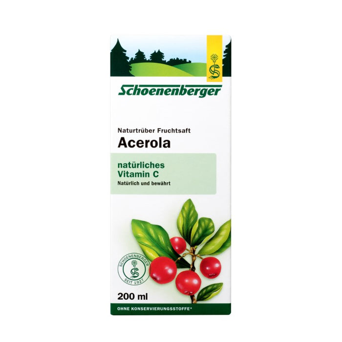 Schoenenberger Acerola mit natürlichem Vitamin C naturtrüber Fruchtsaft, 200 ml Lösung