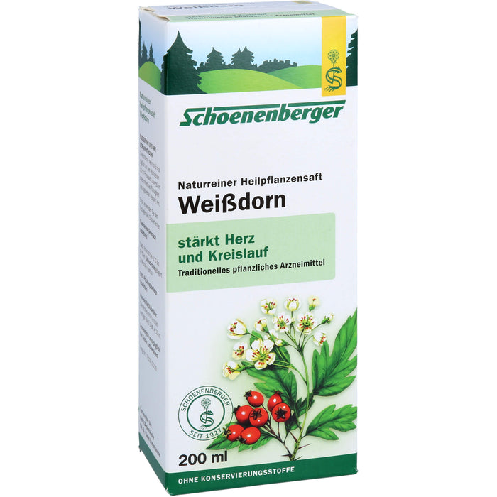 Schoenenberger naturreiner Heilpflanzensaft Weißdorn stärkt Herz und Kreislauf, 200 ml Lösung