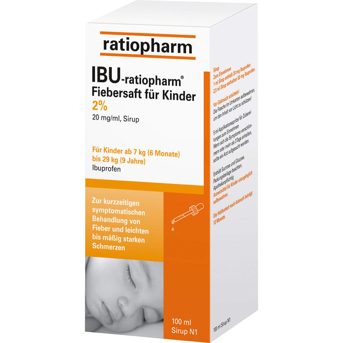 IBU-ratiopharm Fiebersaft für Kinder 2 % Sirup, 100 ml Lösung