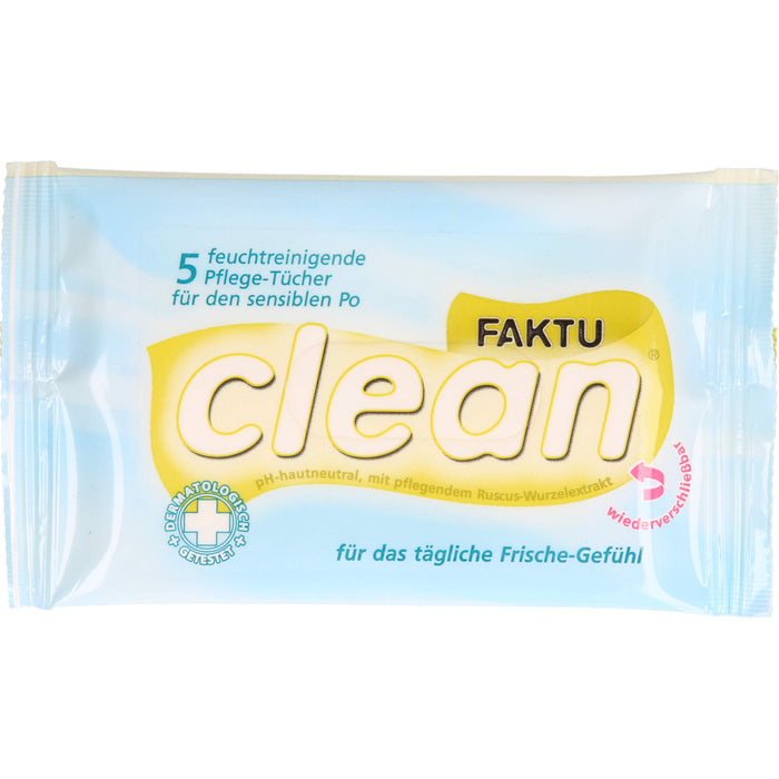 FAKTU Clean 5 feuchtreinigende Pflege-Tücher für den sensiblen Po für das tägliche Frische-Gefühl, 5 St. Tücher