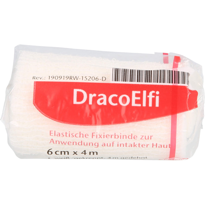 DracoElfi 6 cm x 4 m weiß elastischer Fixierverband, 1 St. Binde