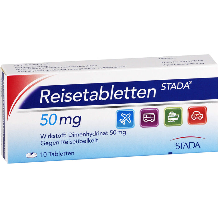 Reisetabletten STADA 50 mg Tabletten gegen Reiseübelkeit, 10 St. Tabletten