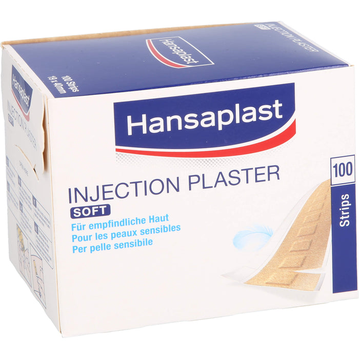 Hansaplast Soft Injektionspflaster 1,9 cm x 4 cm für empfindliche Haut, 100 St. Pflaster