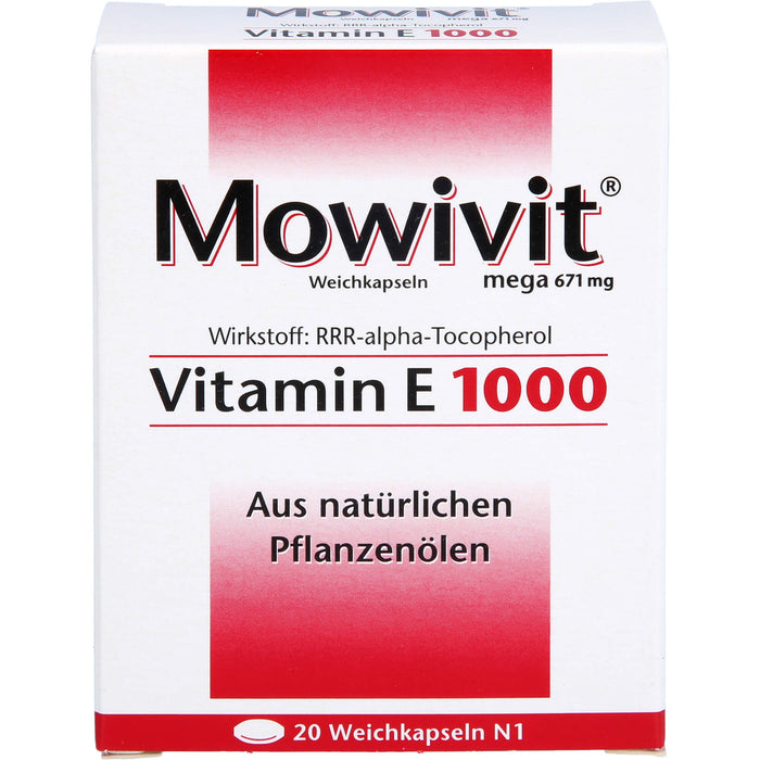 Mowivit Vitamin E 1000 Kapseln, 20 St KAP